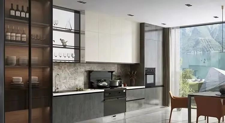 通透個性的現(xiàn)代簡約廚房，帥豐集成灶也能輕松駕馭