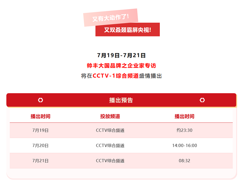 帥豐電器再度霸屏央視，大國品牌，“豐”華正茂