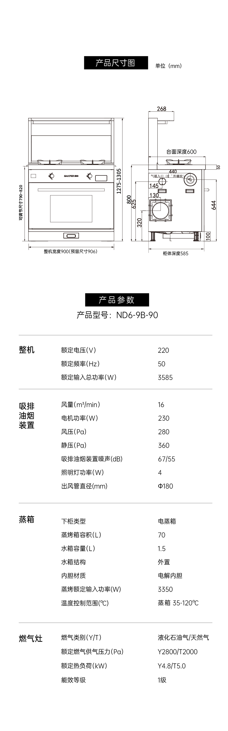 帥豐ND6蒸箱款集成灶